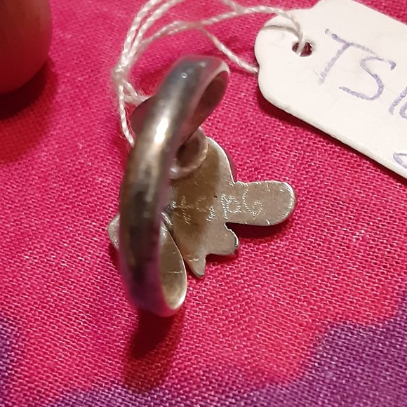 Mother of Pearl Ring Signed TS - Picture 6 of 6